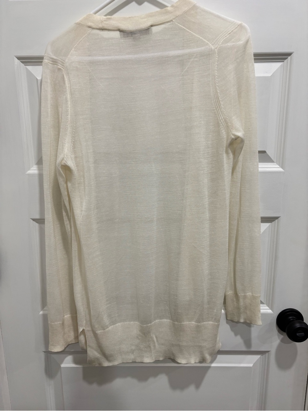 LOFT Cream Open-Front Lightweight Cardigan - Picture 4 of 5